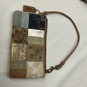 Coach Patchwork Wristlet in Neutral Tones